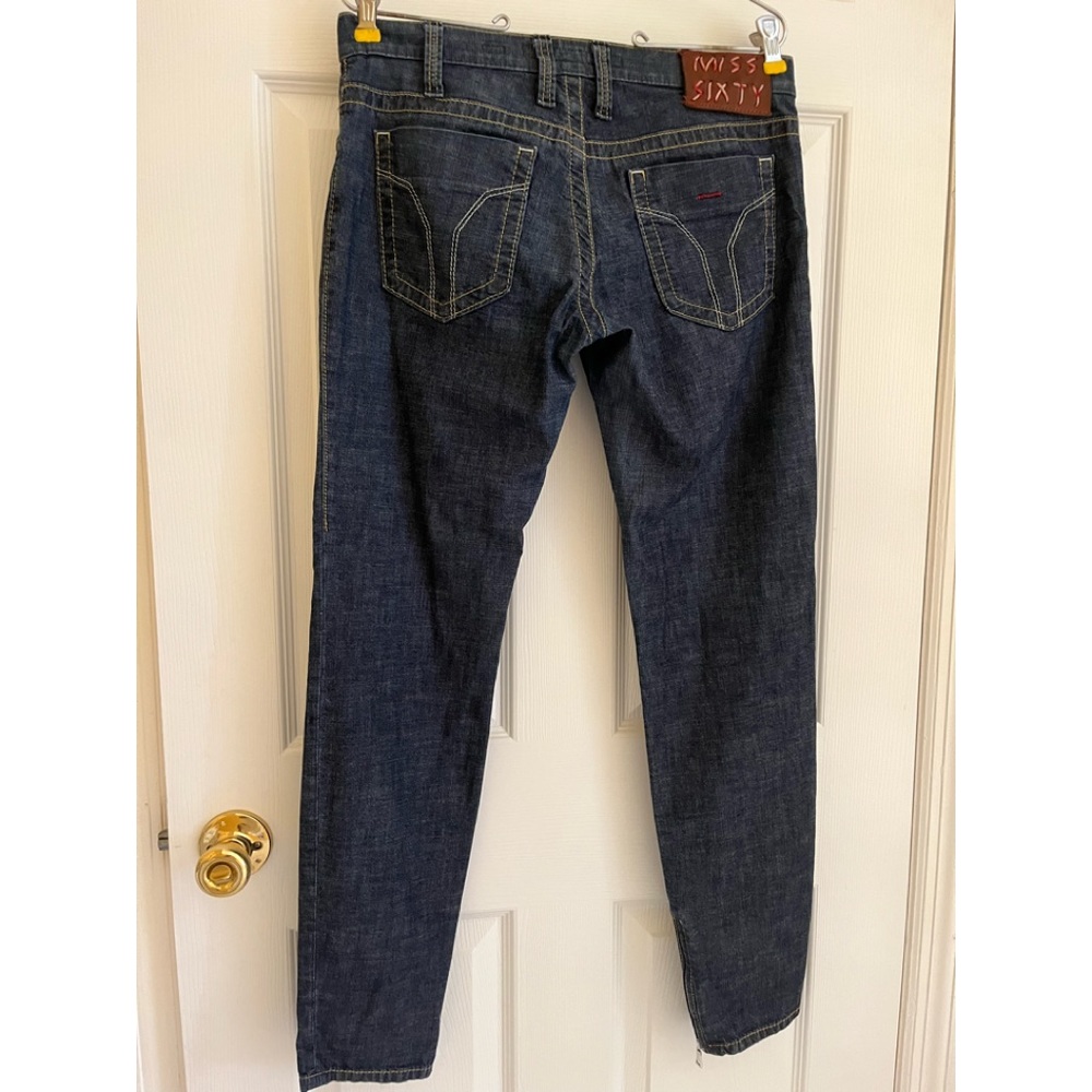 Miss Sixty J Lot Style Zip Ankle Dark Wash Women Jeans Italy Size 31 Low Rise